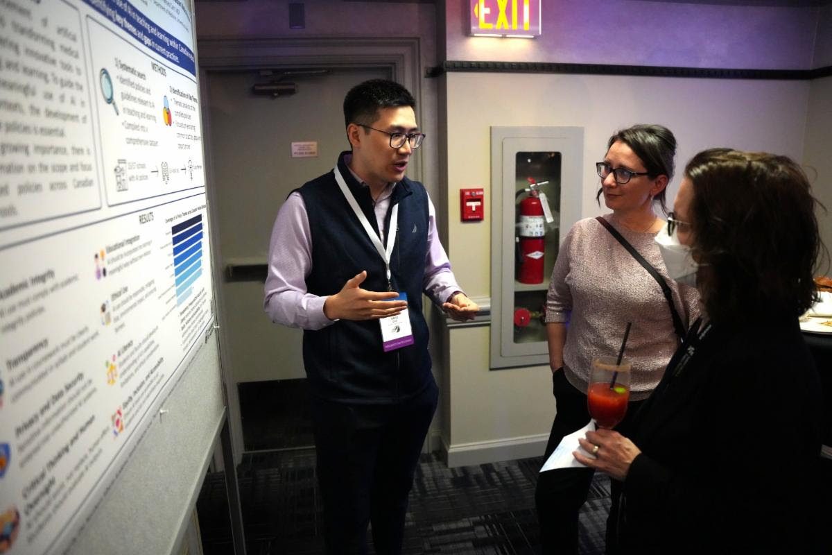 David presenting his AI policy scoping review poster at the ACFP Family Medicine Summit